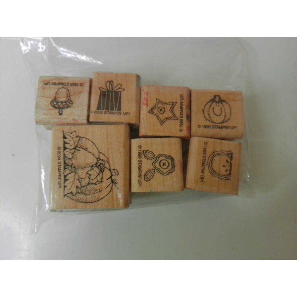 Lot Of 7 Stampin Up Wood Stamps